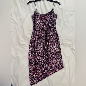 City Triangles Sequin Bodycon Dress with Asymmetric Hem